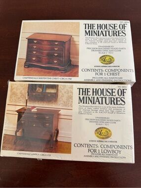 Chippendale Miniature Chest and Lowboy - Brown